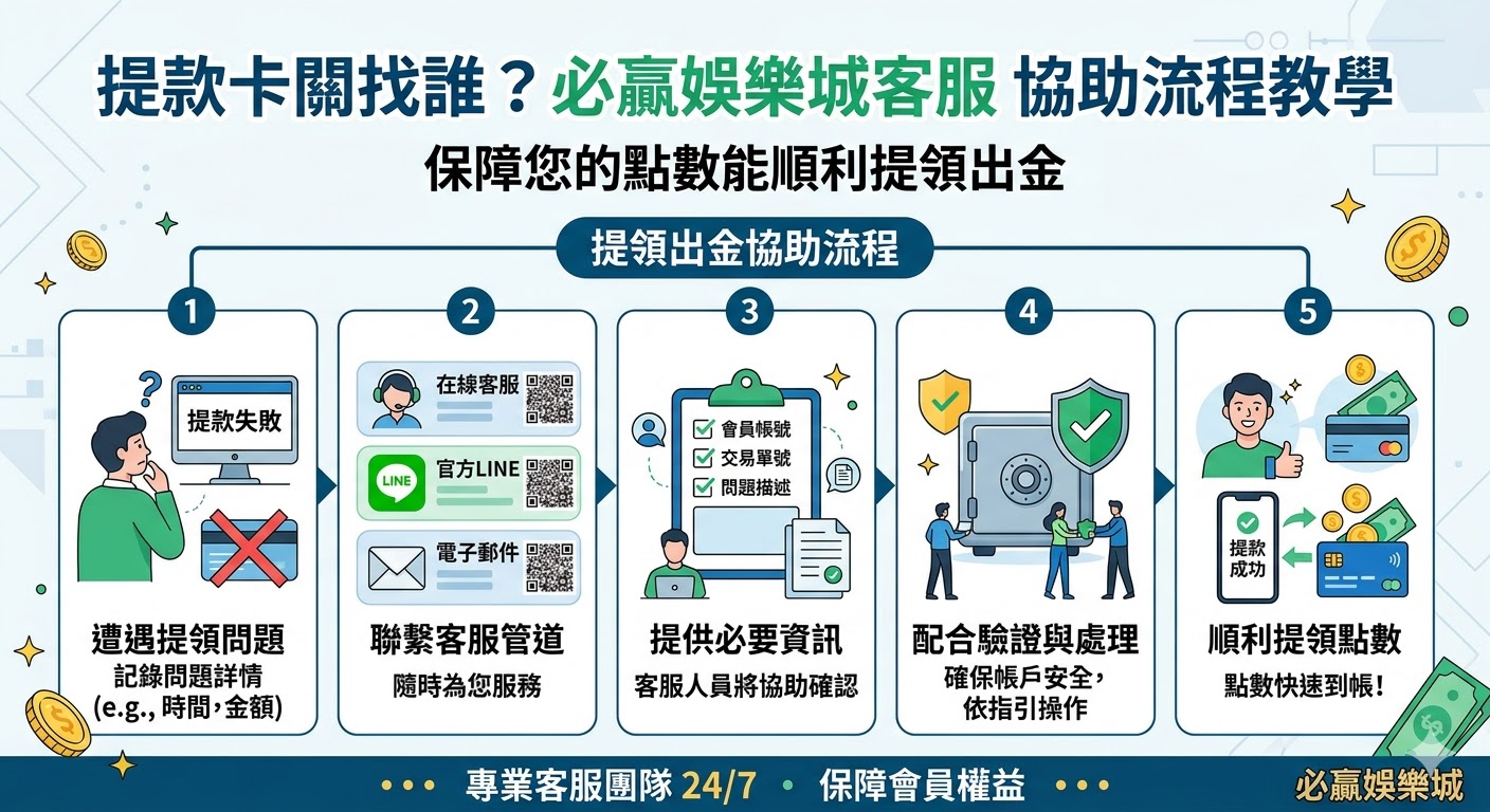 提款卡關找誰？必贏娛樂城客服 協助流程教學，保障您的點數能順利提領出金